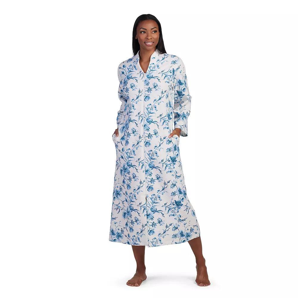 Womens Miss Elaine Essentials Zip Front Long Sleeve Long Robe Product Image