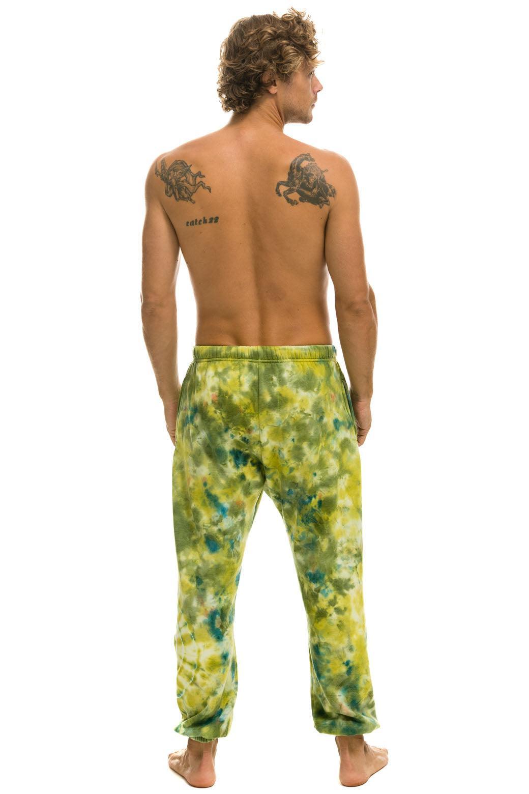 HAND DYED SWEATPANTS - TIE DYE GREEN YELLOW Male Product Image