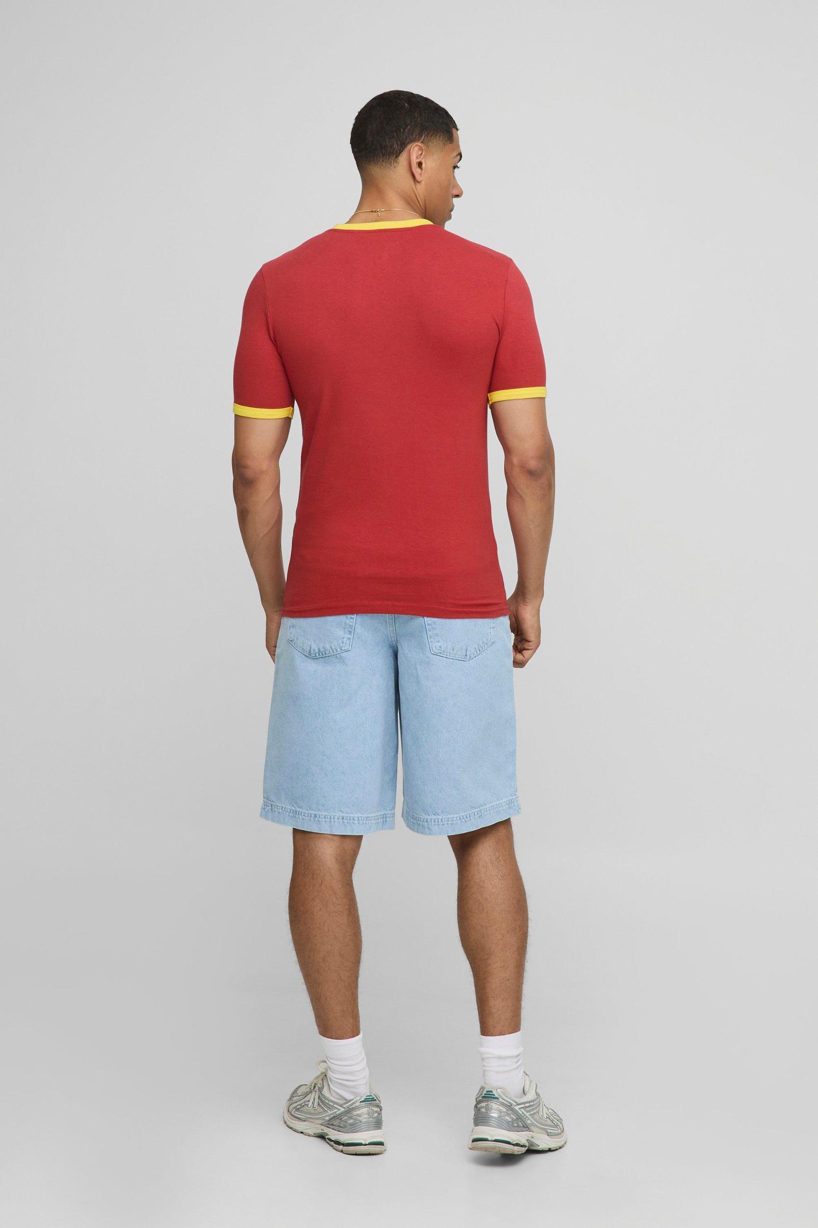 Regular Fit Rope Belted Light Blue Jorts | boohooMAN USA Product Image