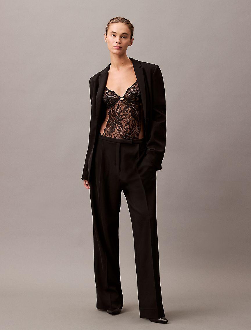 CK Black Floral Lace Bodysuit Product Image