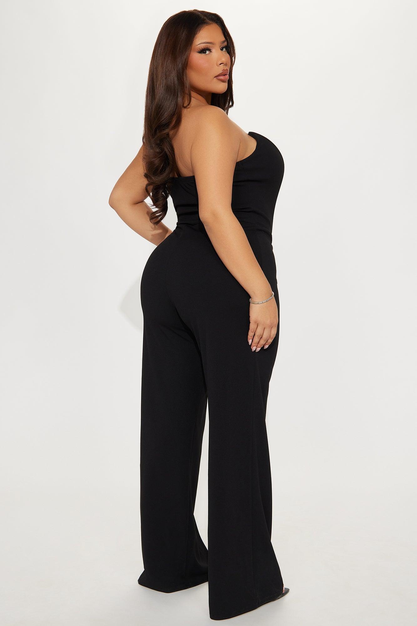 Wendy Crepe Wide Leg Jumpsuit - Black Product Image