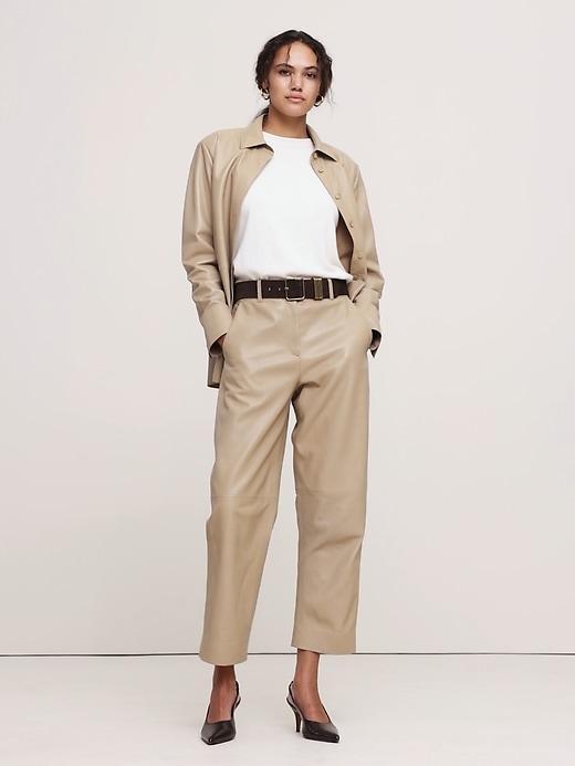 Relaxed Leather Overshirt Product Image