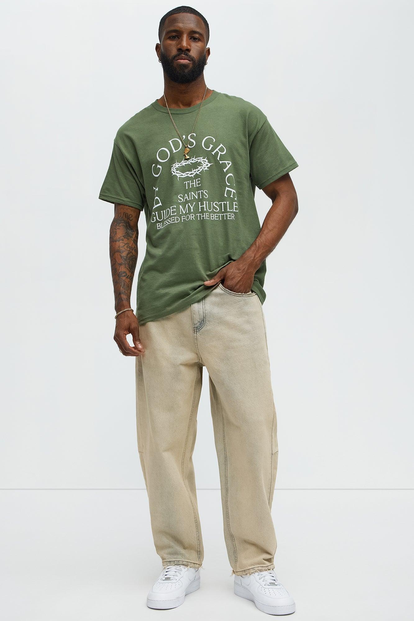 By God's Grace Short Sleeve Tee - Olive Product Image