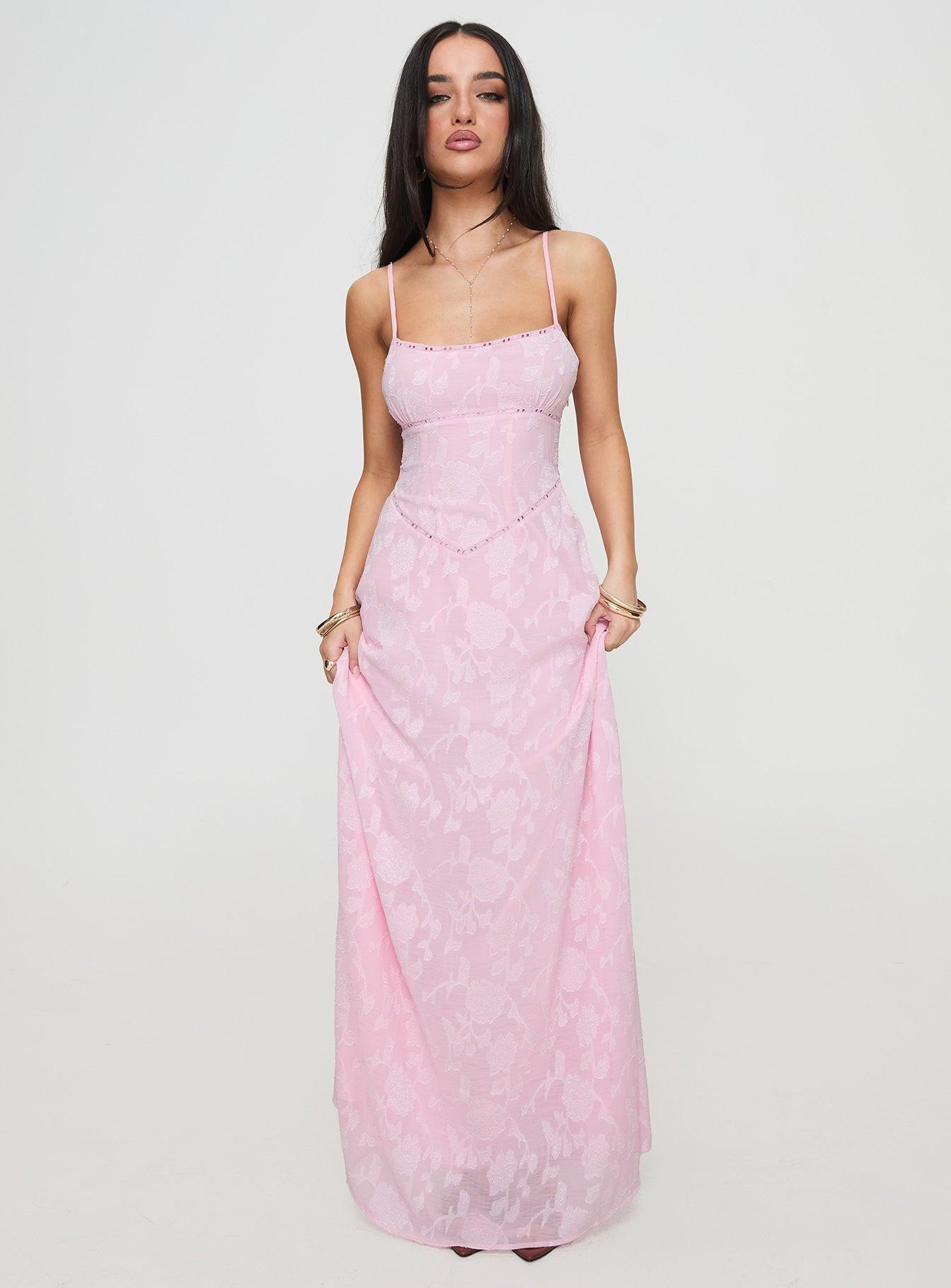 South Of France Maxi Dress Pink Product Image