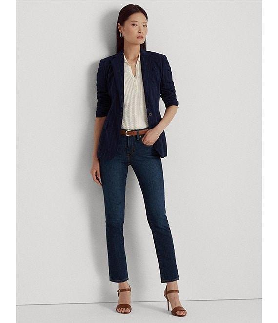 Lauren Ralph Lauren Petite Size Premier Straight Leg Jeans Product Image