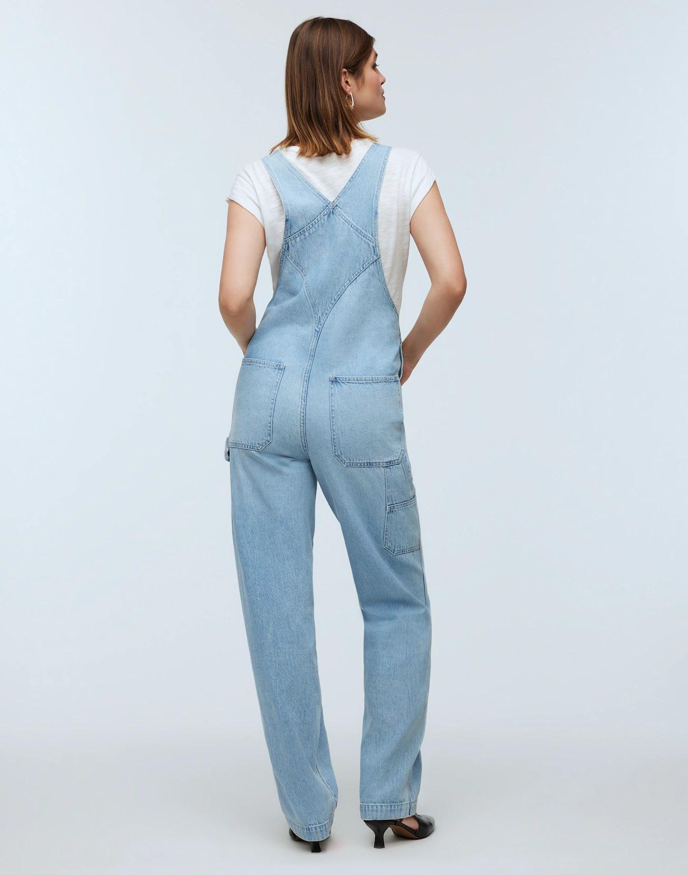 Tall Denim Oversized Carpenter Overalls Product Image