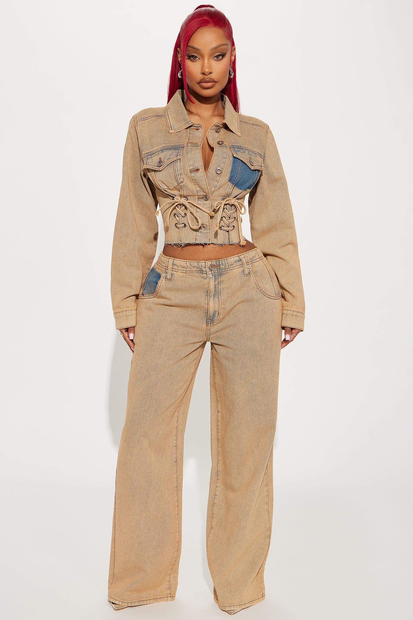 Big Attraction Tinted Baggy Jeans - Mocha Product Image