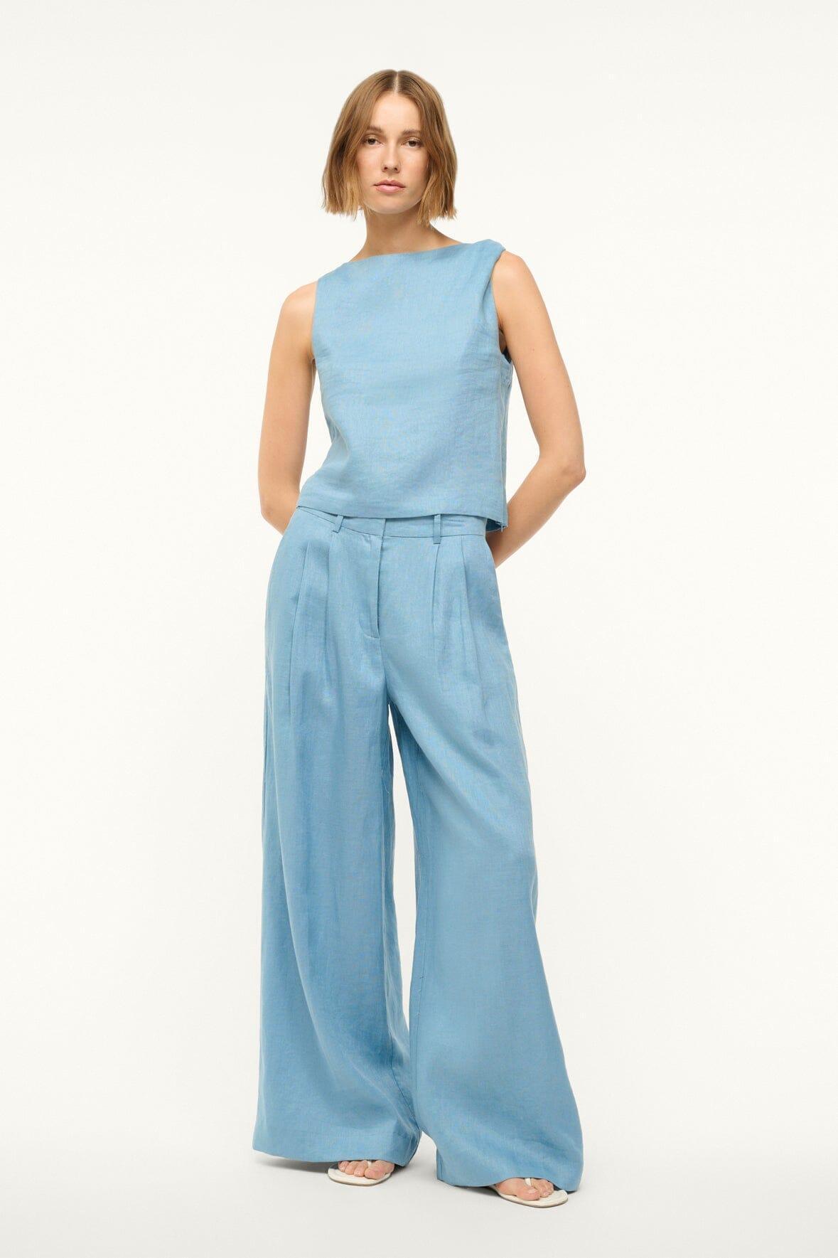 BOA LINEN TOP | SLATE BLUE Product Image