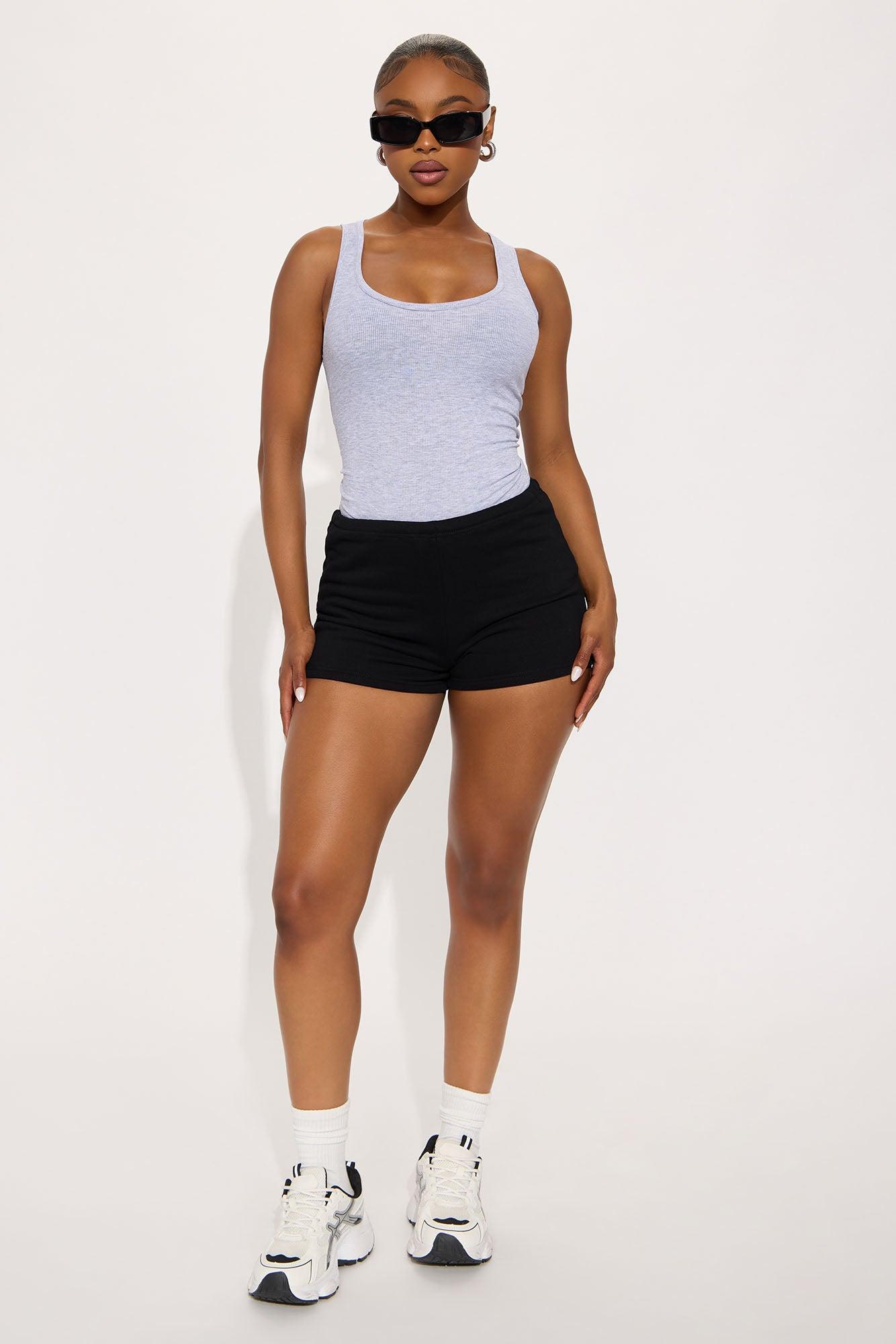 Elysia Ribbed Scoop Neck Tank Top - Heather Grey Product Image