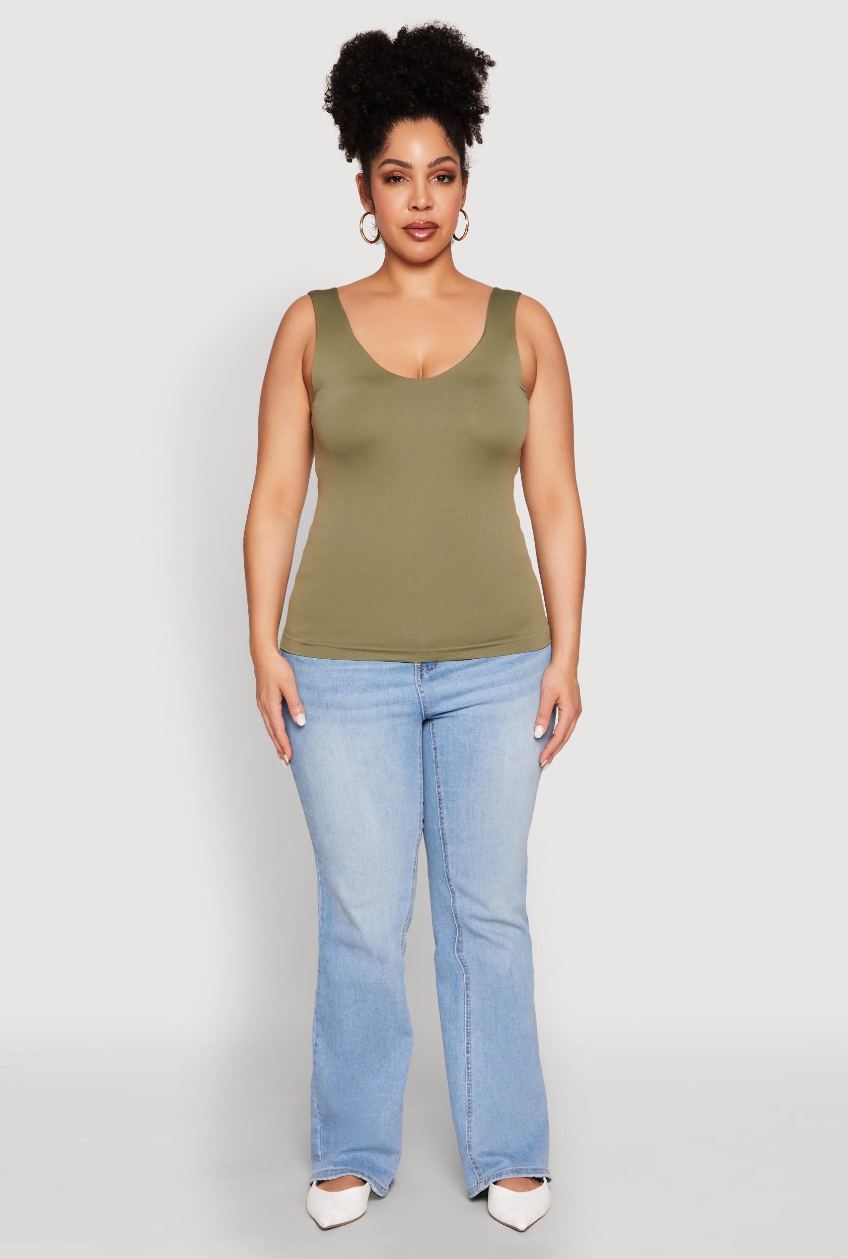 Womens Plus Size Seamless Shelf Bra Tank Top Product Image