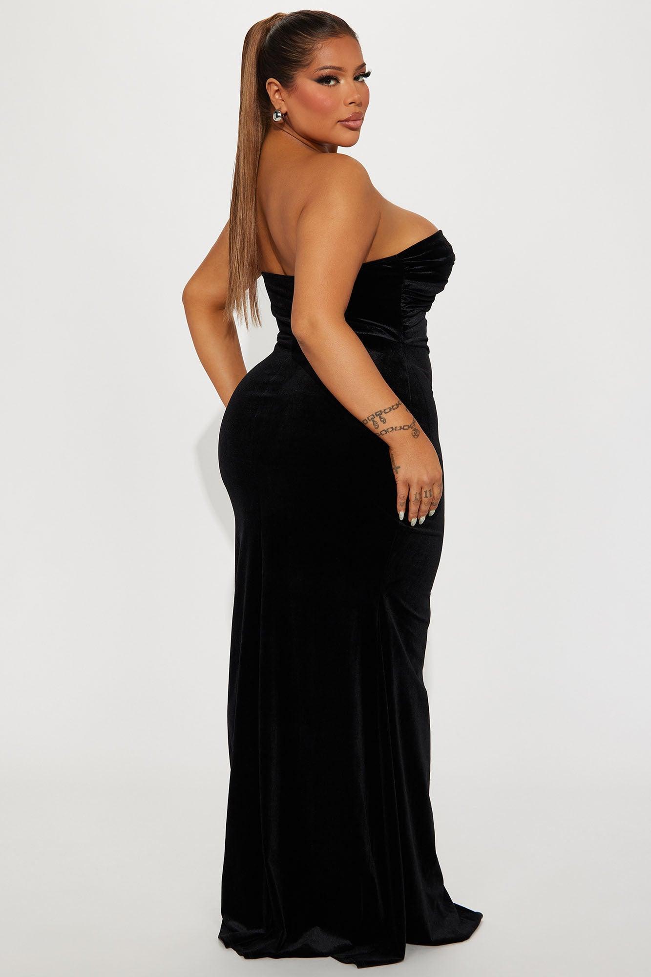 Mildred Velvet Maxi Dress - Black Product Image