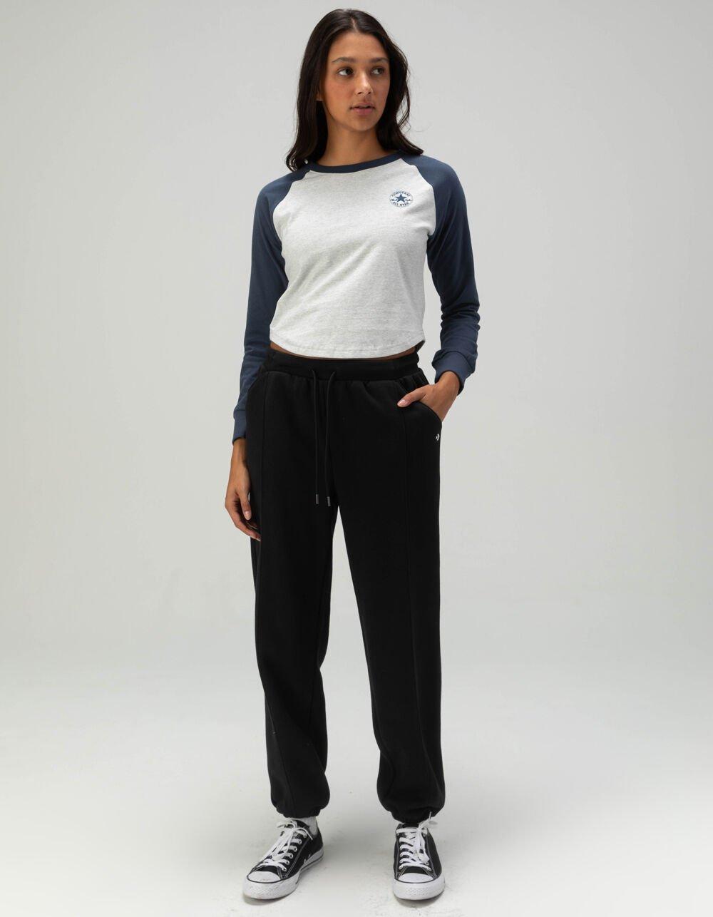CONVERSE Raglan Womens Long Sleeve Tee - GRAY COMBO Product Image