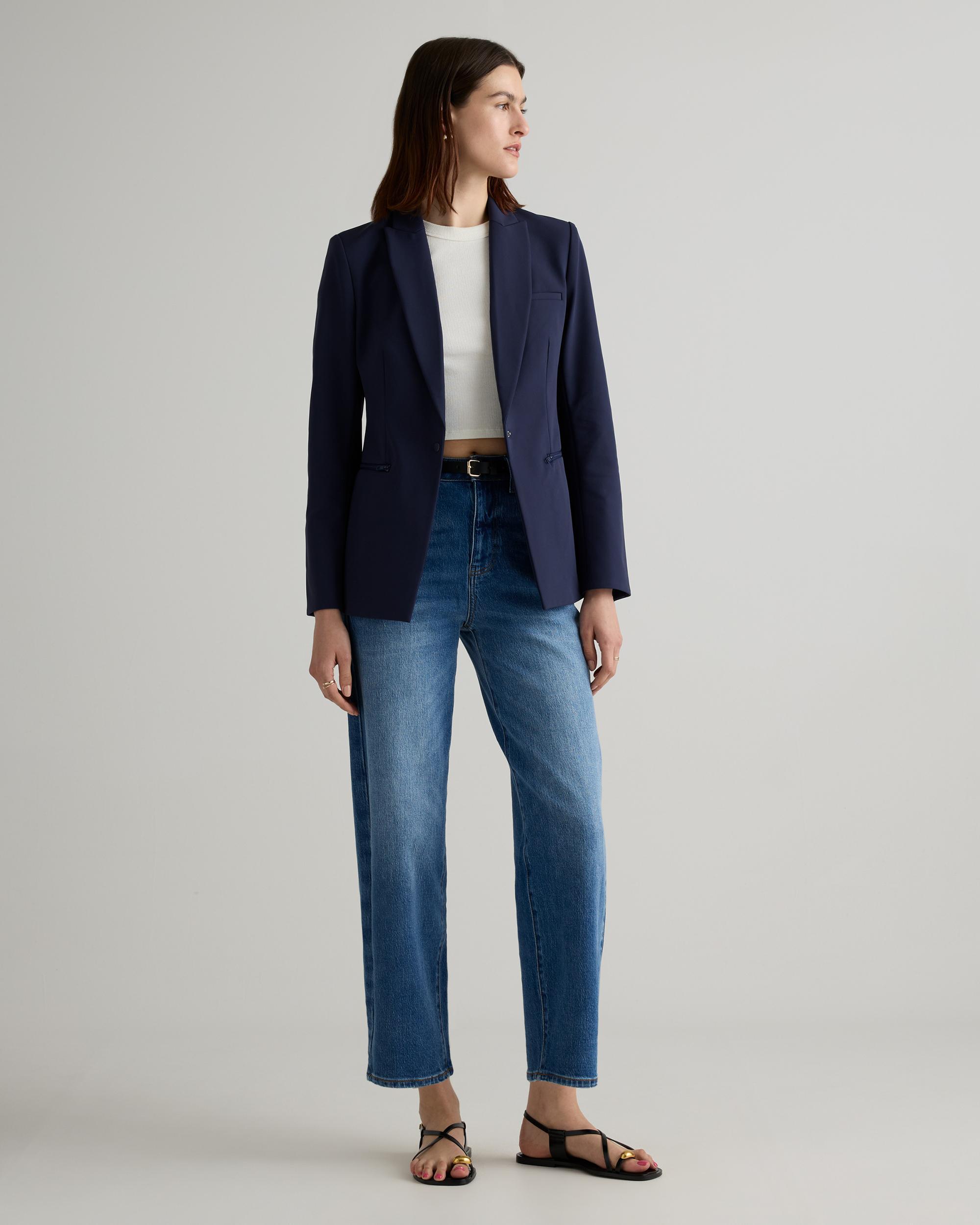 Quince | Women's Scuba Single Breasted Convertible Blazer Size XL, Nylon Product Image