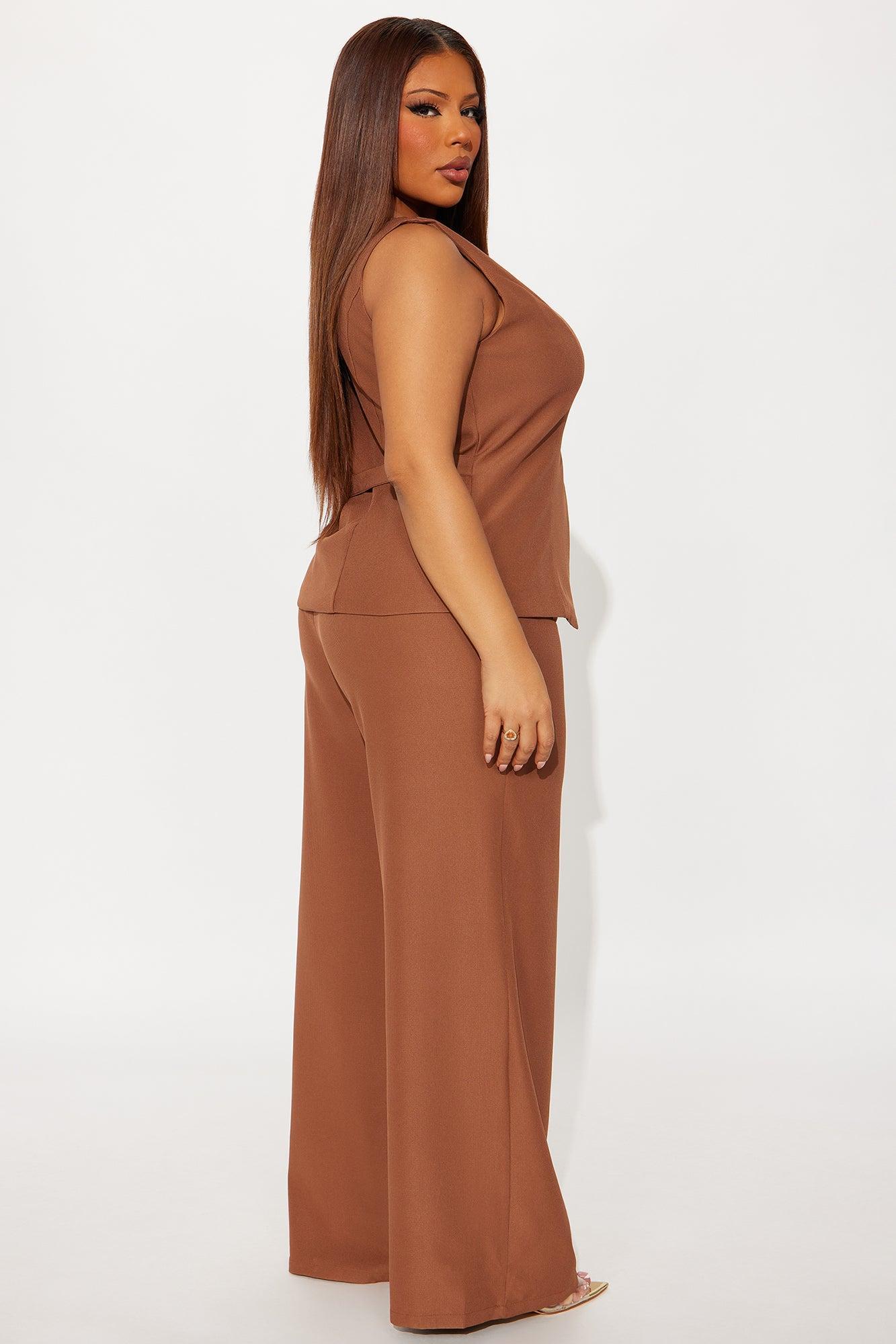 Coline Vest Pant Set - Mocha Product Image