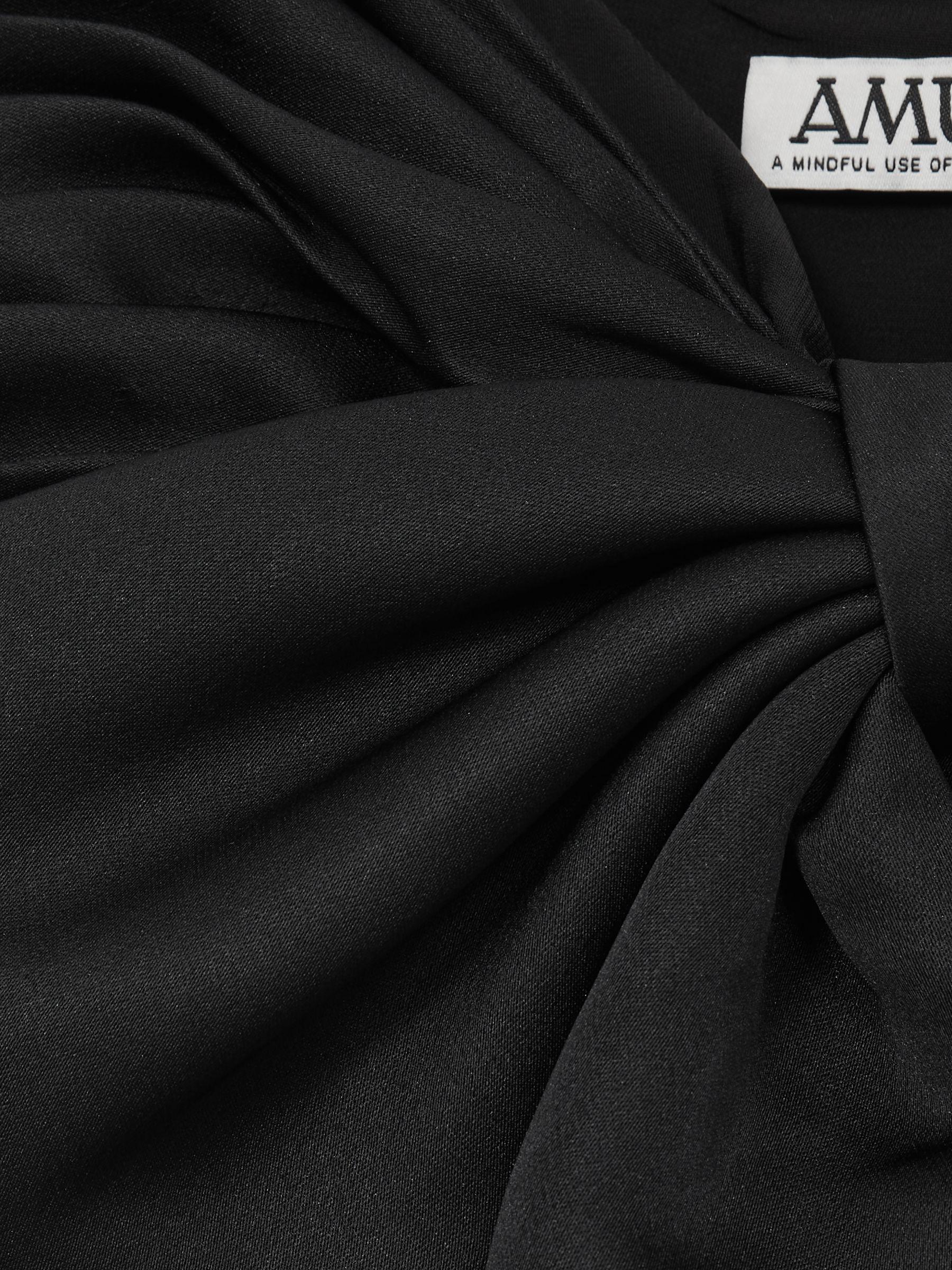 Amur Satin Babydoll Bow Dress in Black Product Image