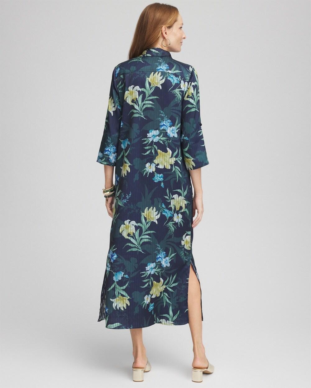 Satin Floral Maxi Shirtdress Product Image