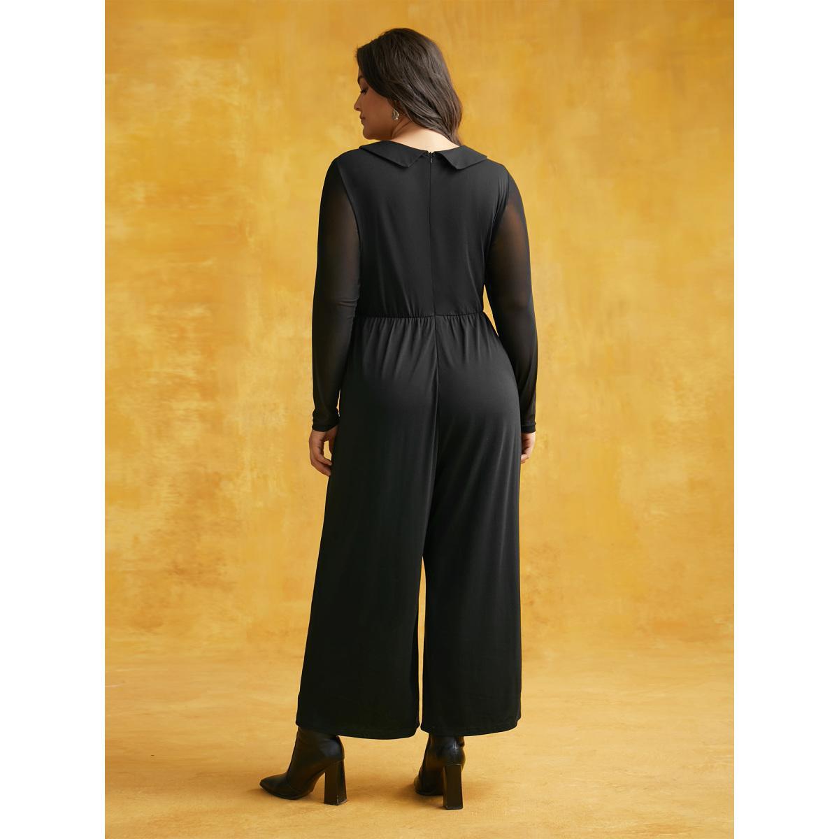 Plus Size Scarlet Stretch Fabric Spooky Cat Jumpsuit Women Cocktail Long Sleeve Round Neck Party Loose Jumpsuits BloomChic 22-24/3X Product Image