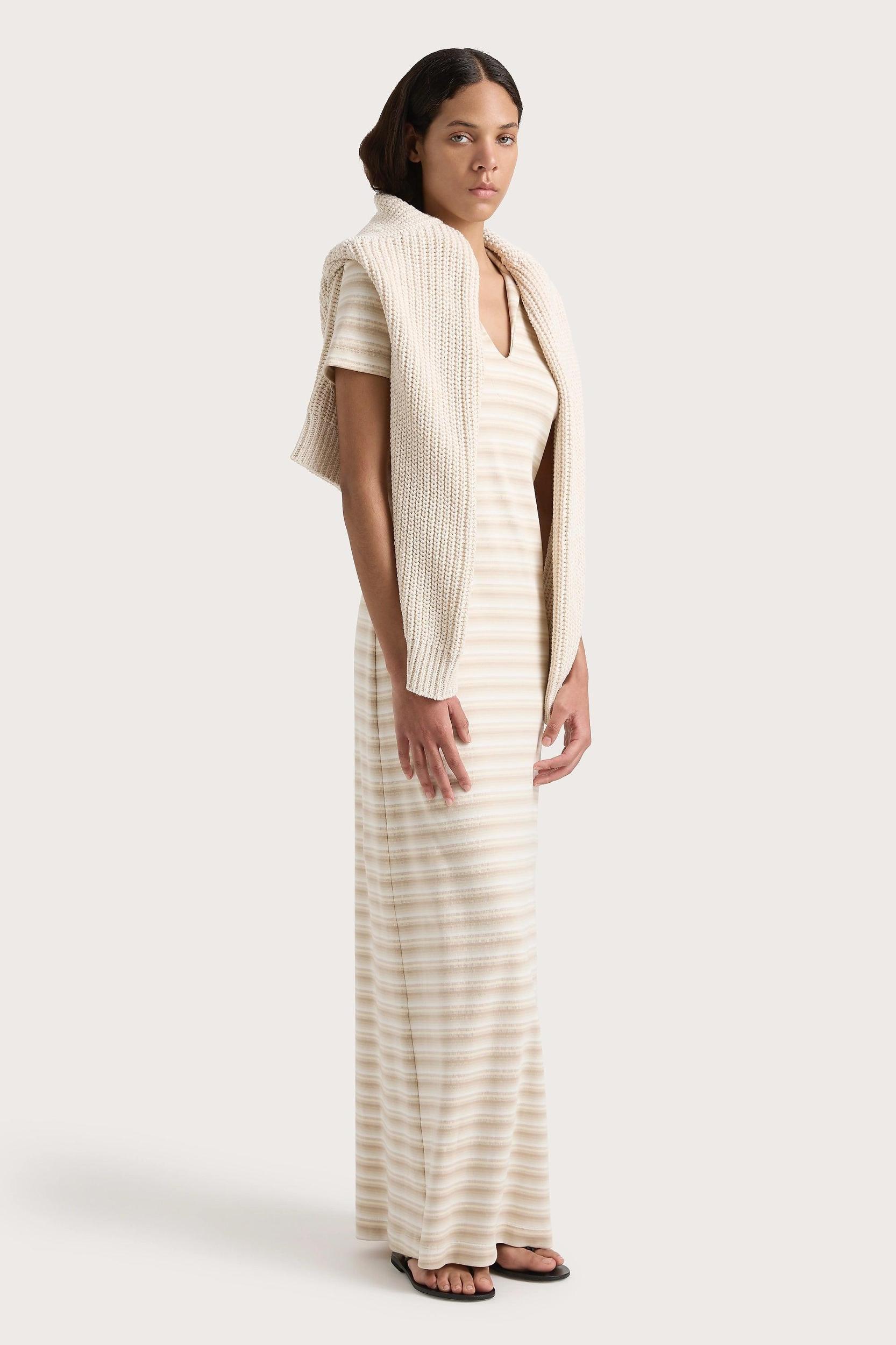 Tiesse Maxi Dress Cream Stripe Product Image