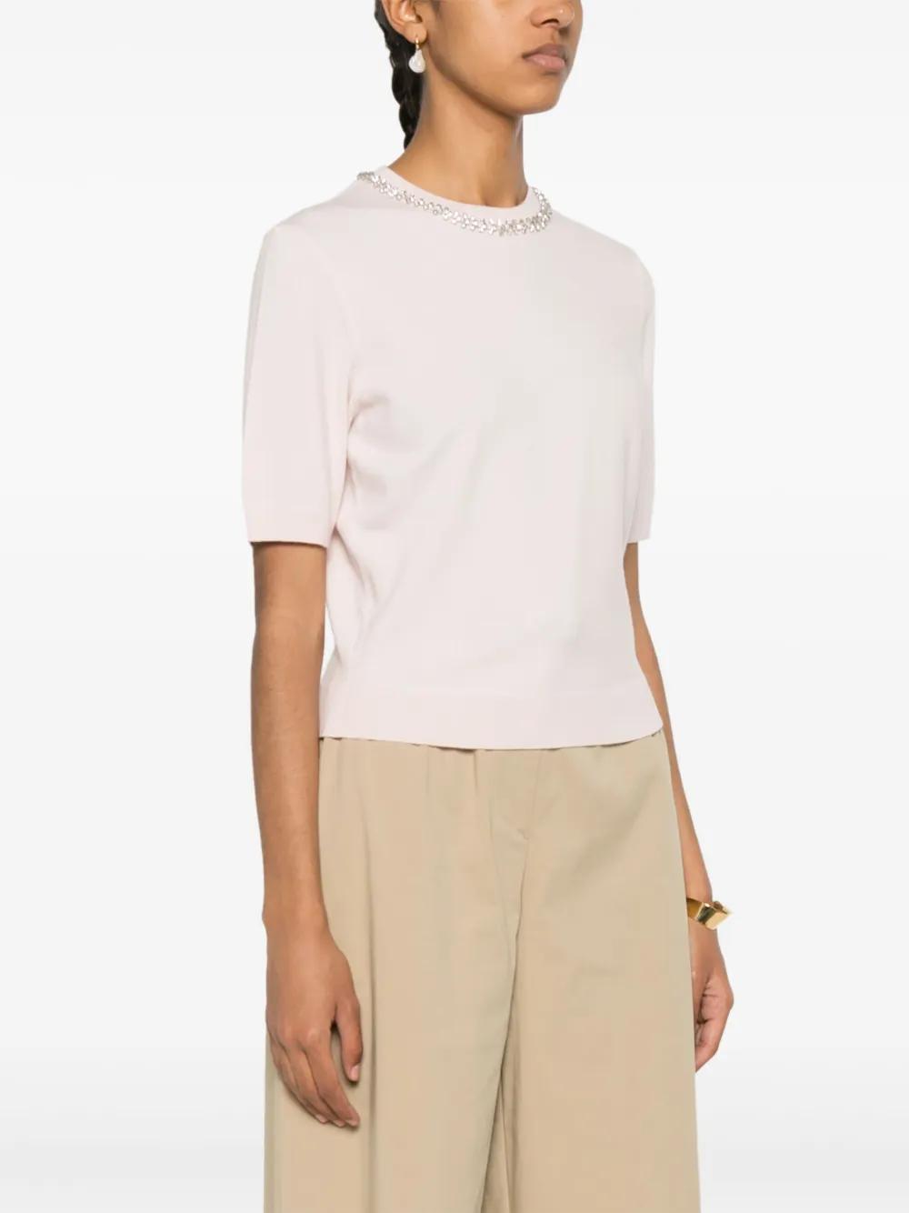 crystal-embellished knitted top Product Image