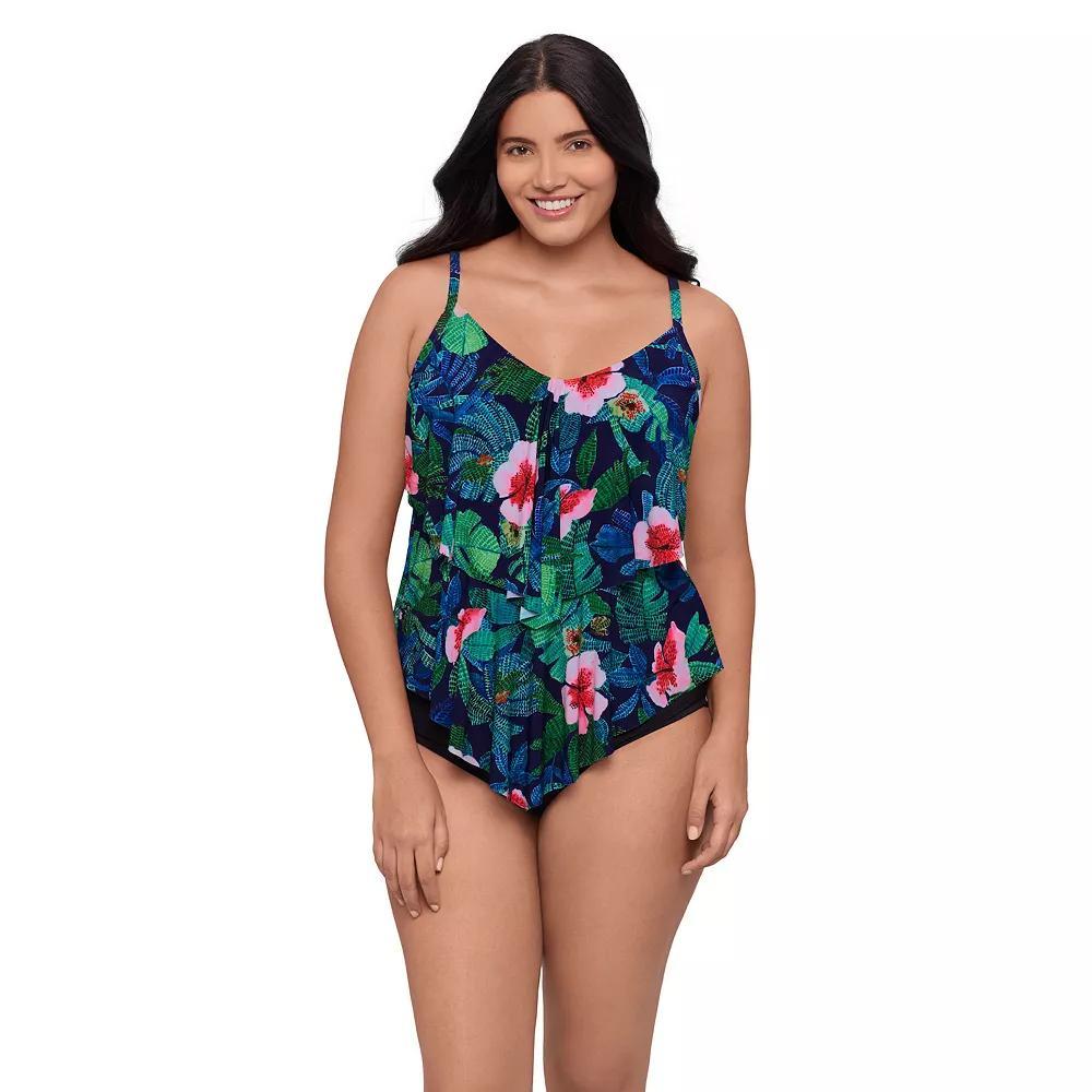 Women's Trimshaper Jungle Oasis Ronnie Tankini Swim Top, Size: 10 Product Image