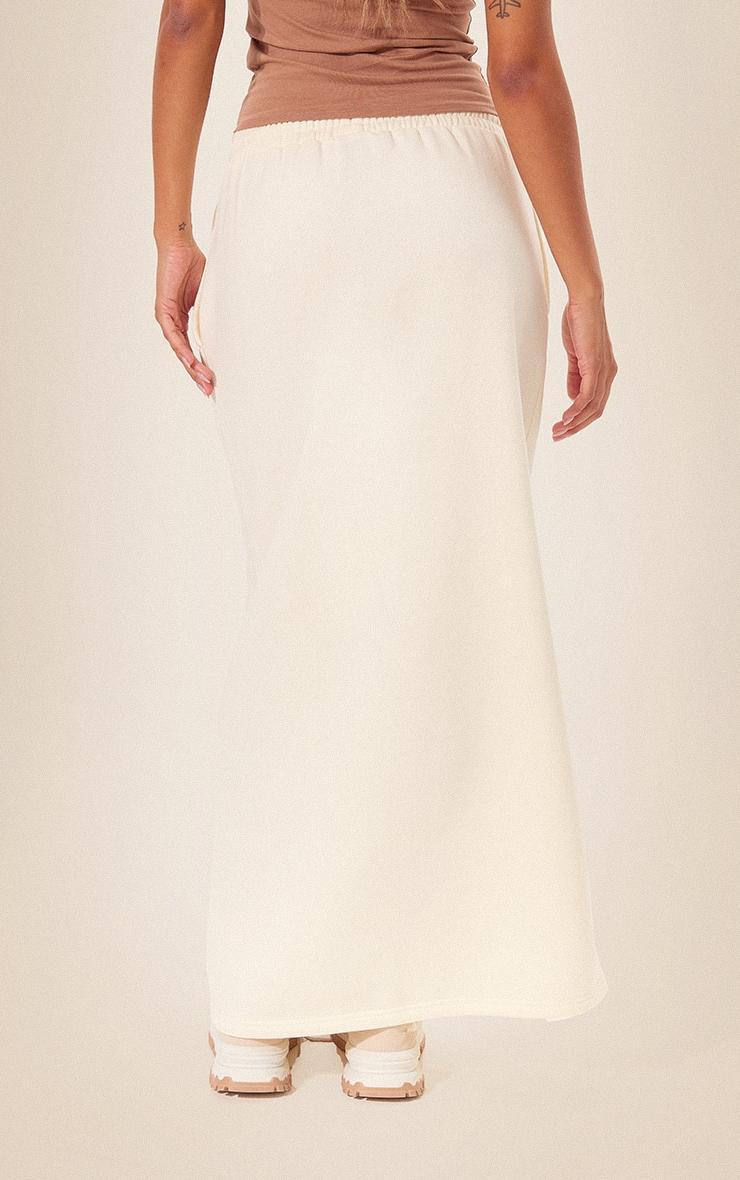 Cream Sweat Drawstring Midi Skirt Product Image