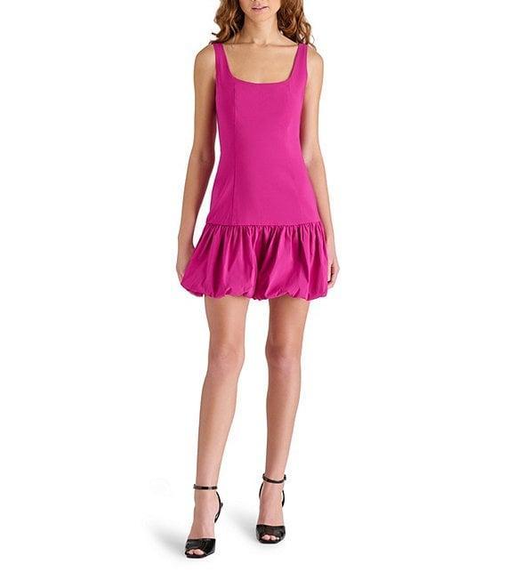 Steve Madden Ravenna Woven Square Neck Sleeveless Bubble Hem Drop Waist Mini Dress Product Image