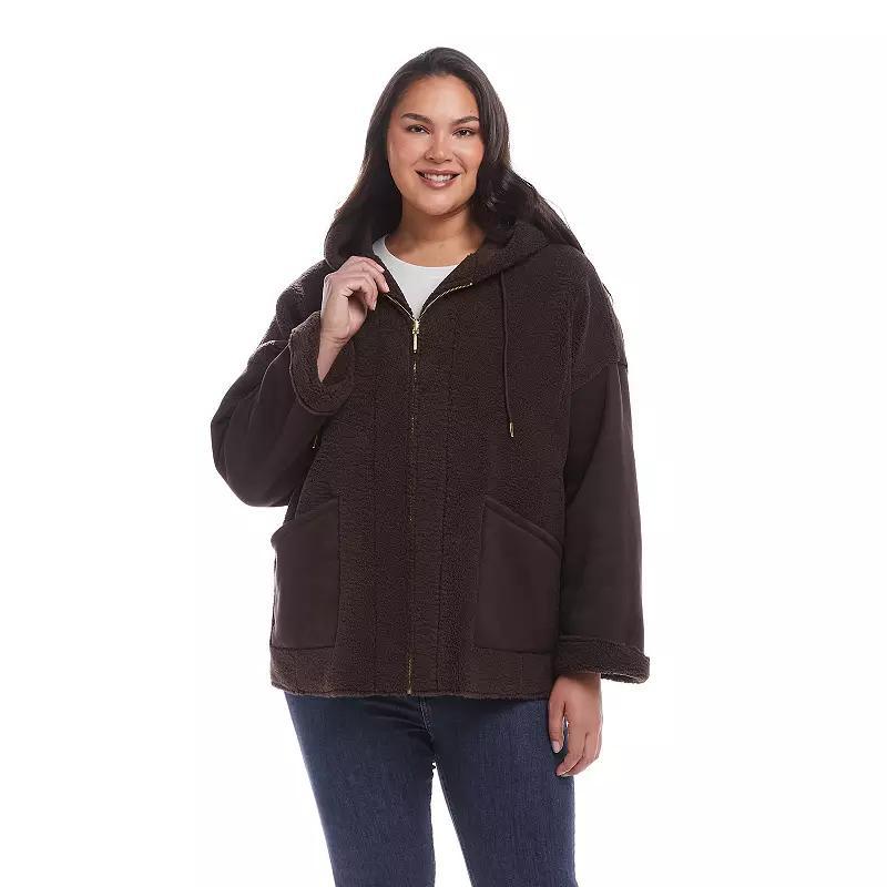 Plus Size Weathercast Reversible Faux Shearling Jacket, Women's, Size: 1XL, Ivory Product Image