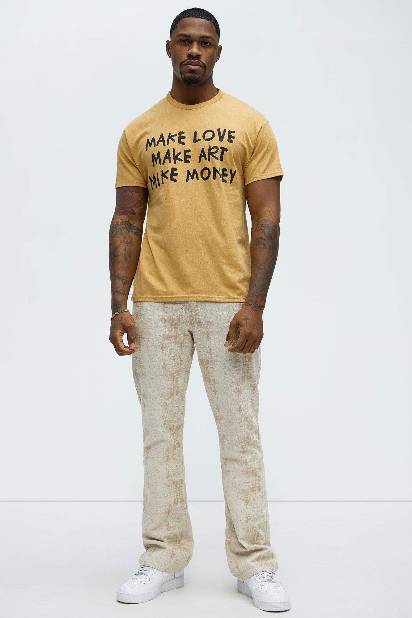 Make Actions Short Sleeve Crew Neck T shirt - Mustard Product Image
