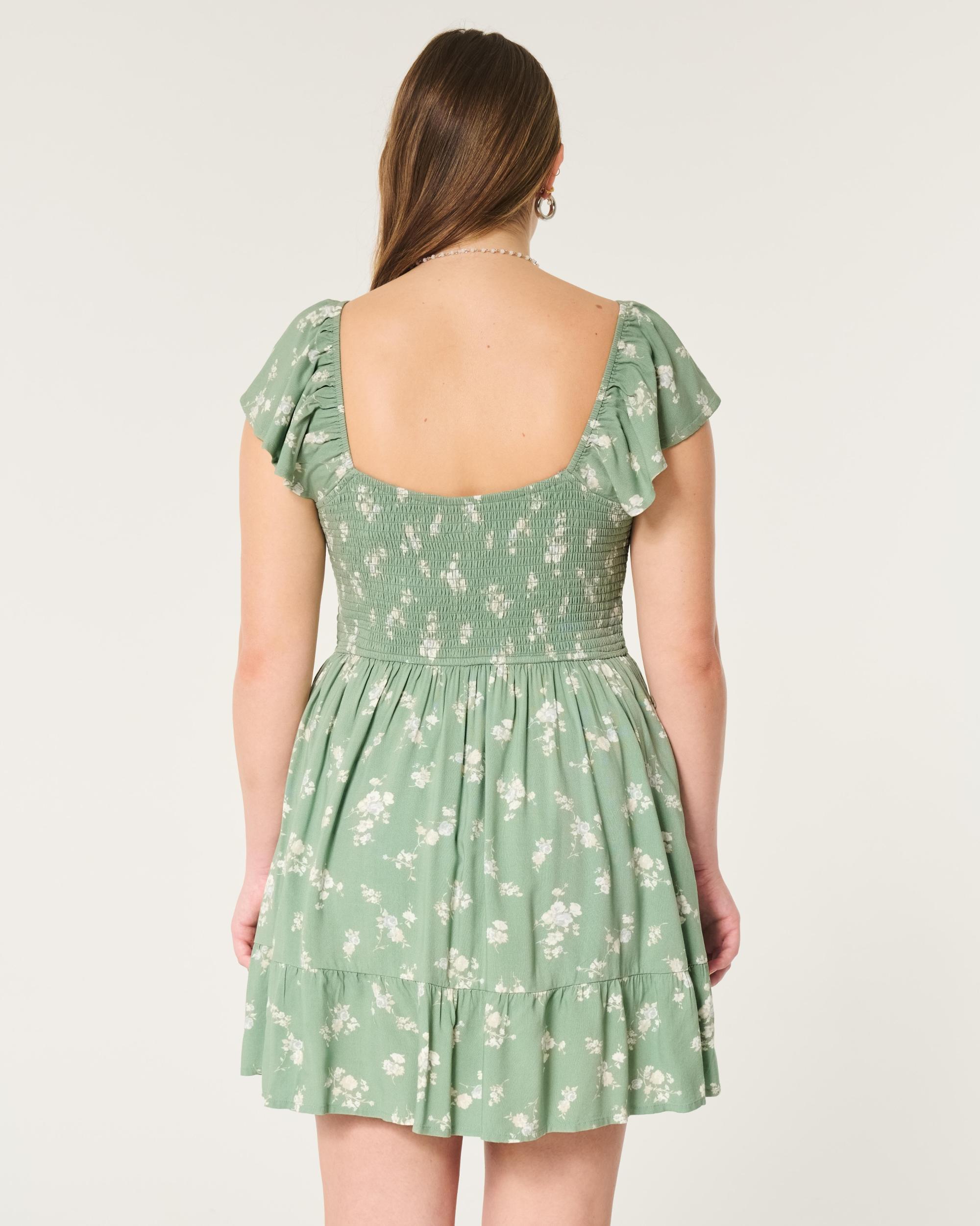 Short-Sleeve Cinch Bust Skort Dress Product Image