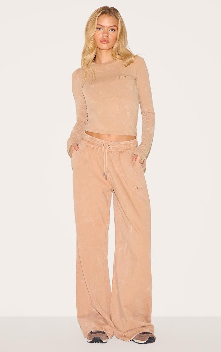 PRETTYLITTLETHING Sand Washed Longline Cotton Long Sleeve T-shirt Product Image