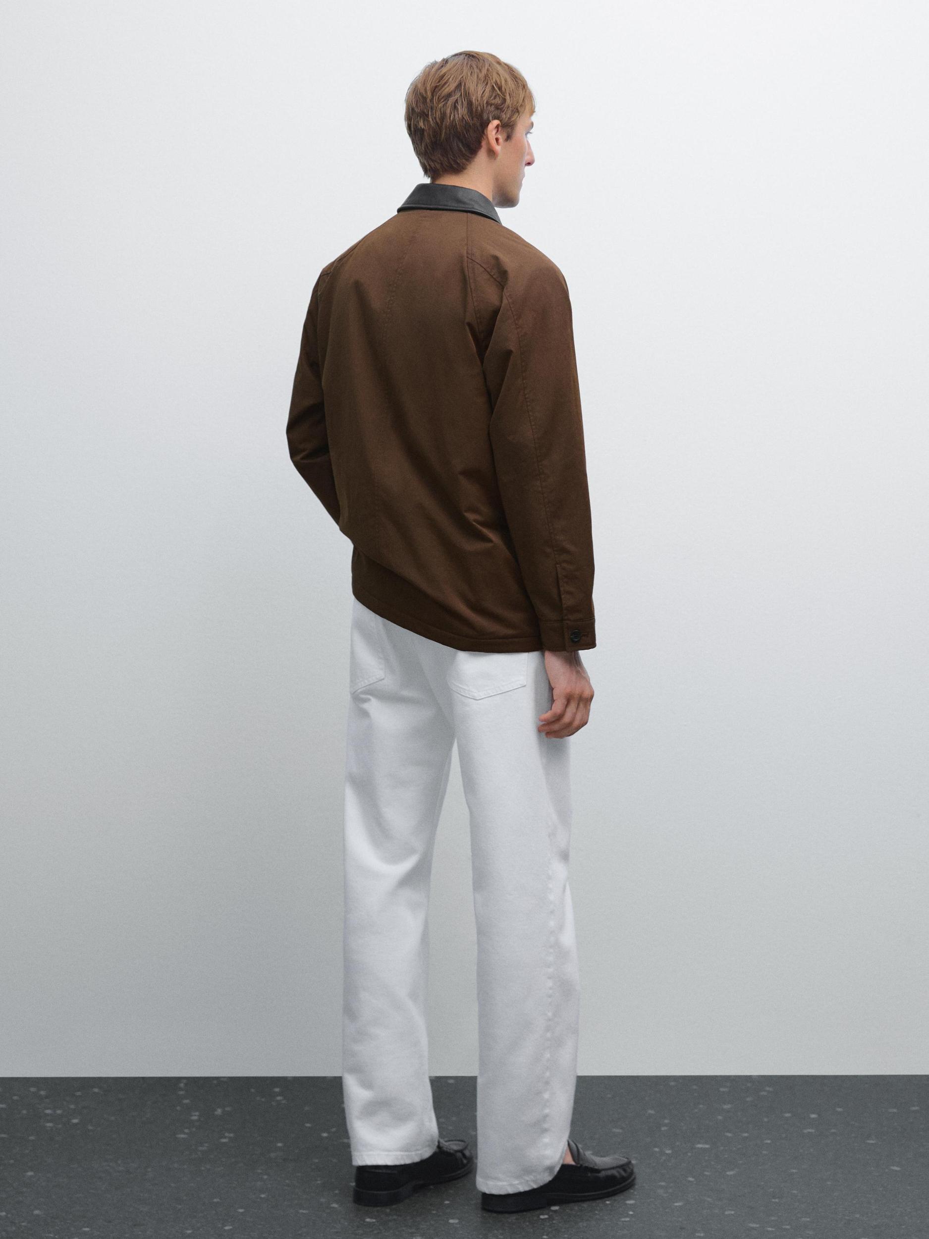 Short parka with collar detail Product Image