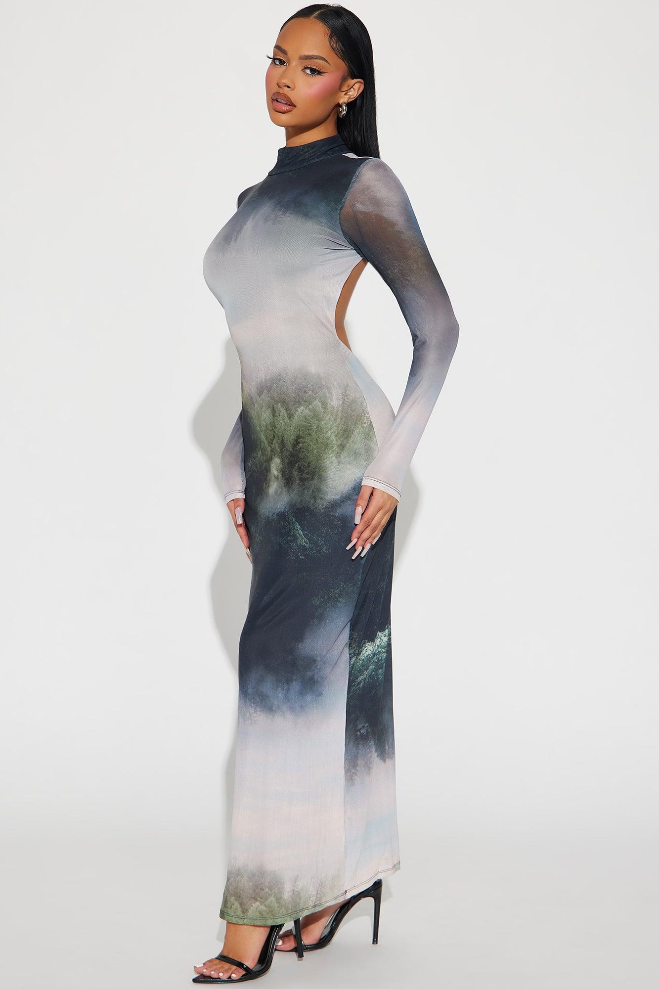 Versailles Mesh Maxi Dress - Black/combo Product Image