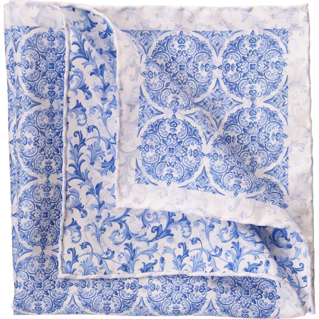 Elizabetta Porto - Double Sided Silk Pocket Square for Men in Azure at Nordstrom Product Image