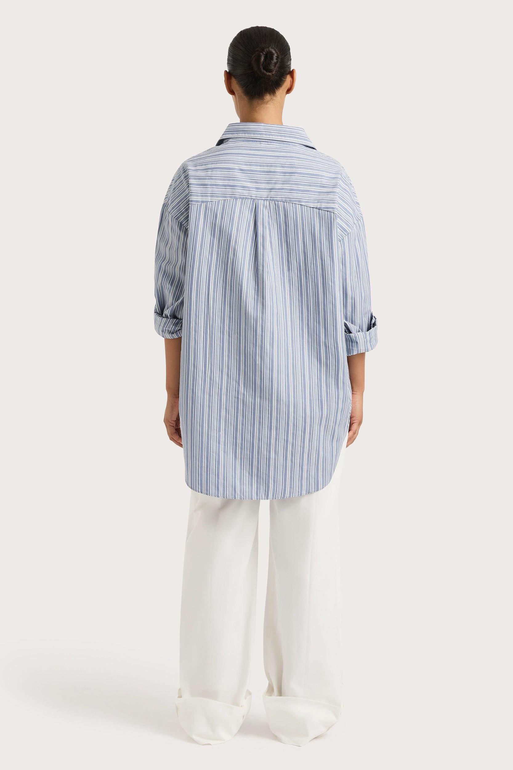 En Vau Shirt Blue Stripe Product Image