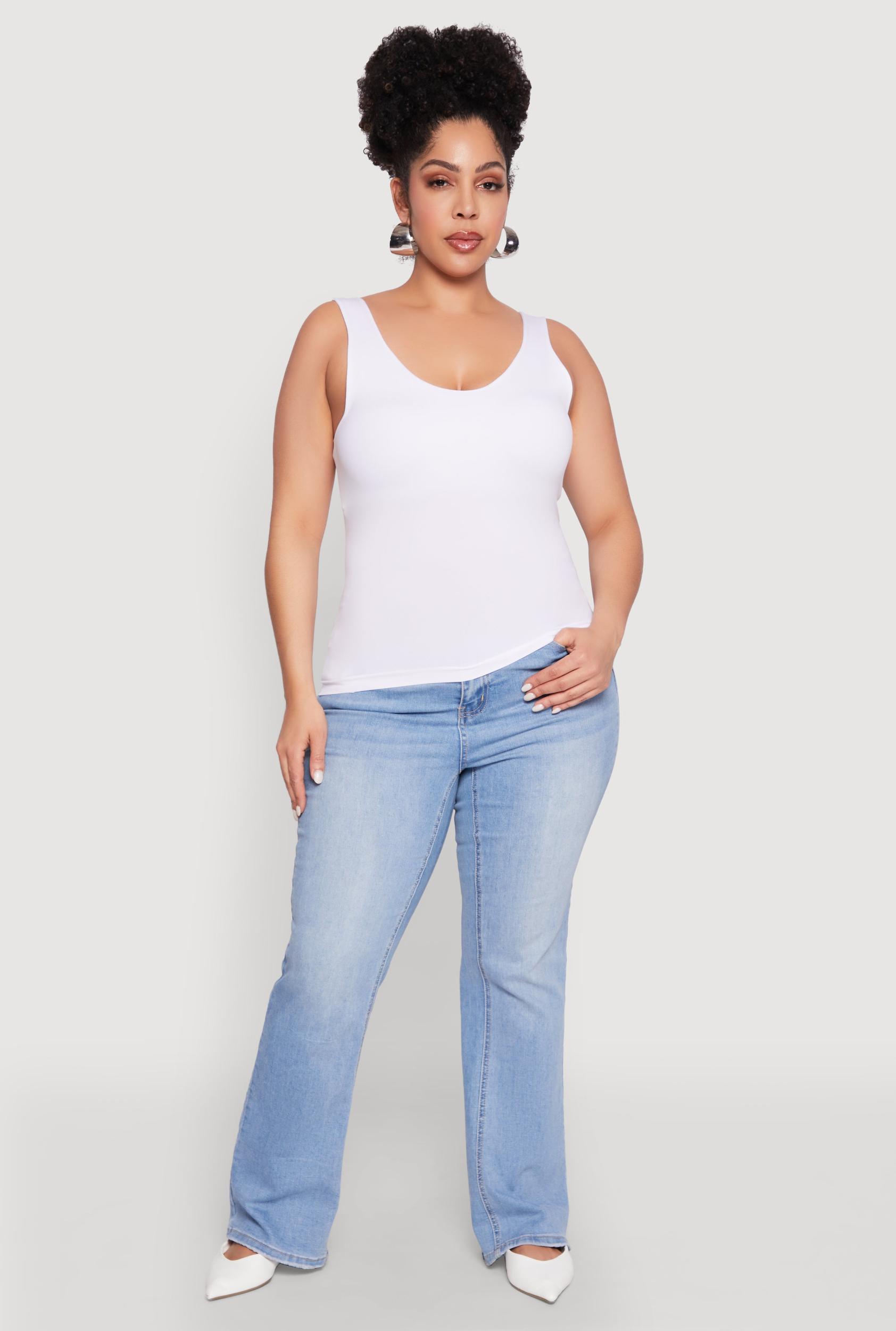 Womens Plus Size Seamless Shelf Bra Tank Top Product Image