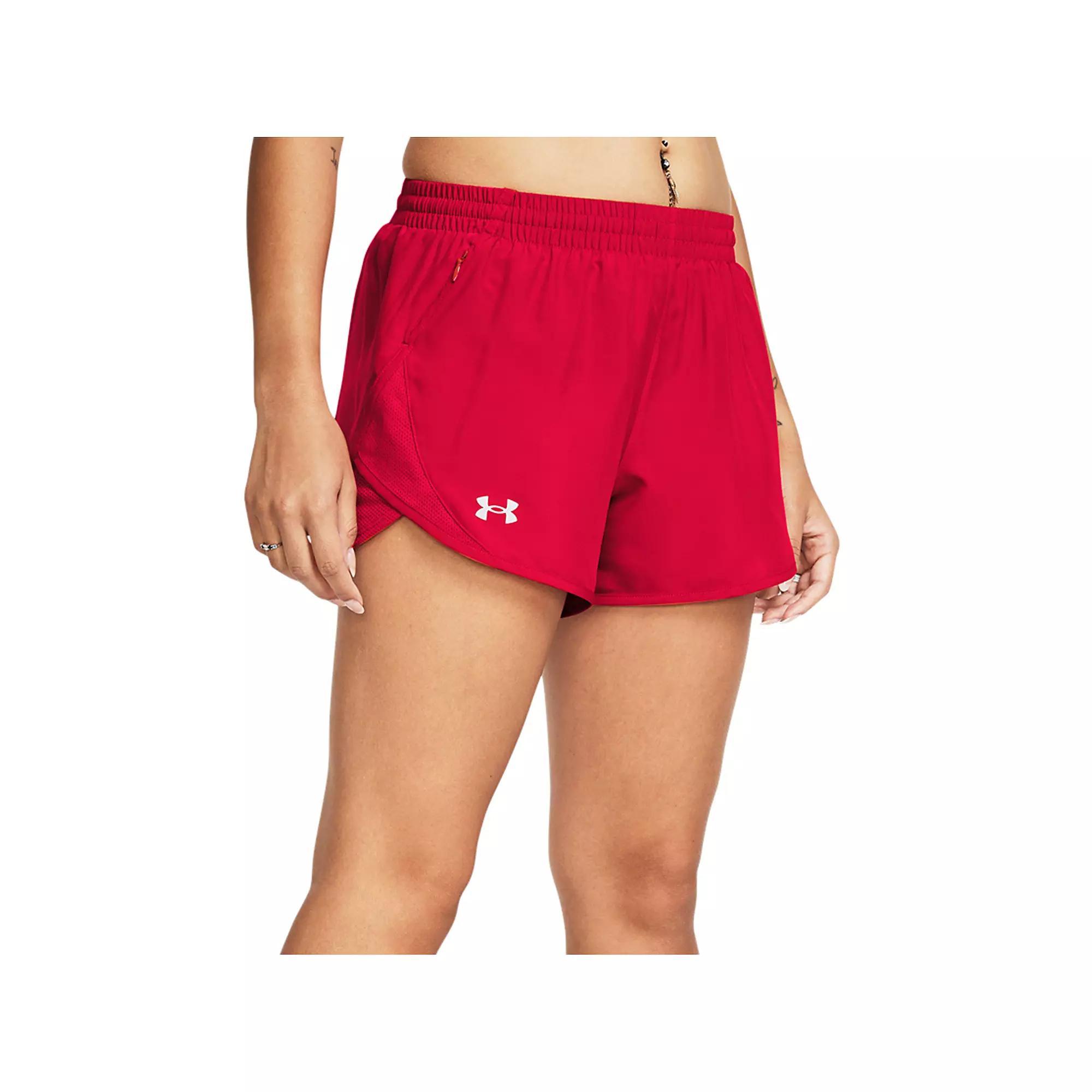 Women's Under Armour Fly-By Shorts, Size: Small, Red Product Image