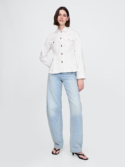 Peplum Denim Jacket Product Image