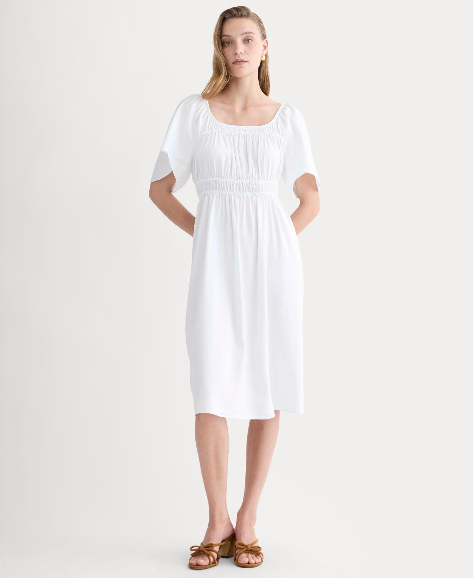 Womens Flutter-Sleeve Dress in Stretch Linen by Everlane Product Image
