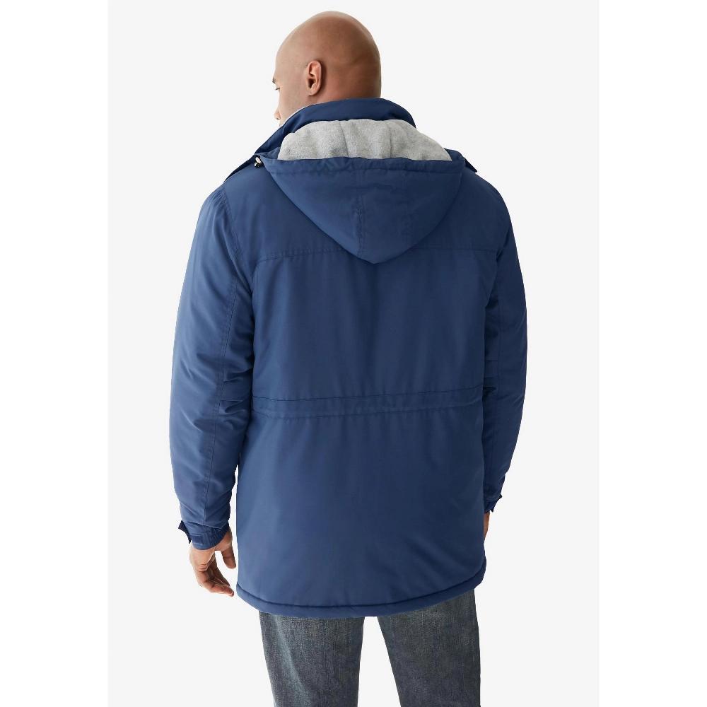 Boulder Creek by KingSize Men's Big & Tall Fleece-Lined Parka With Detachable Hood And 6 Pockets - 6XL, Rich Burgundy Product Image