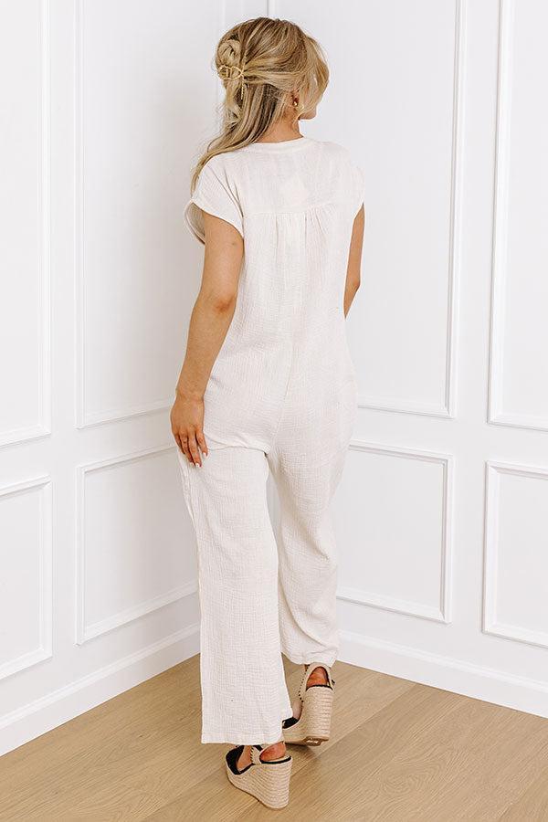 Coastal Travels Jumpsuit in Cream Product Image