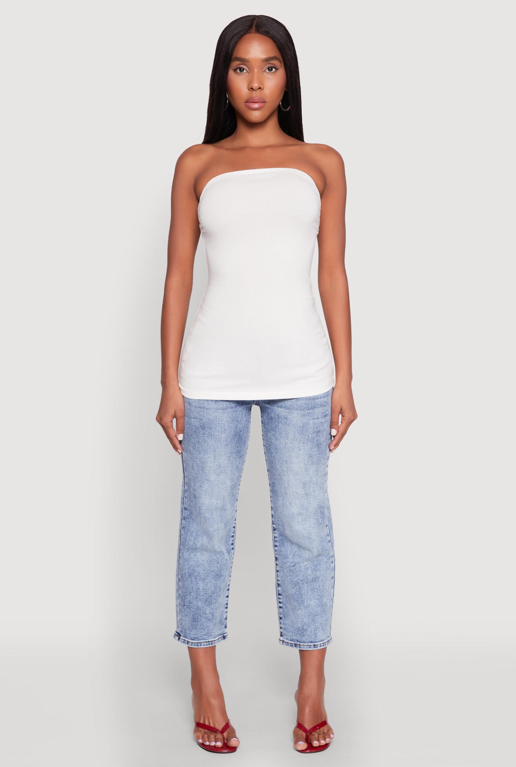 Womens Side Ruched Tube Top Product Image