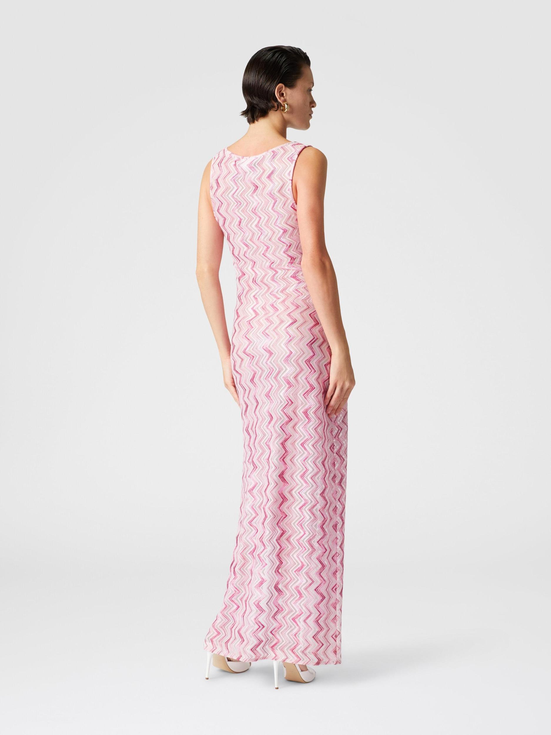 Long cover-up dress in slub zigzag viscose blend Product Image