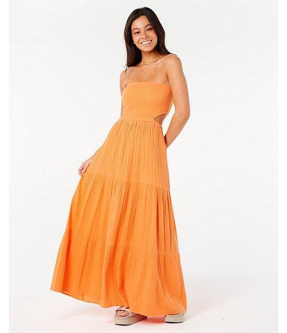 Rip Curl Premium Surf Strapless Open Cut Out Back Maxi Dress Product Image