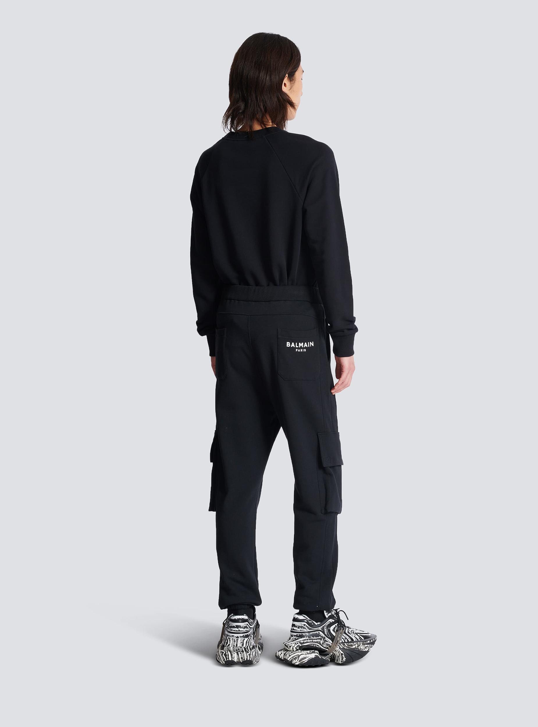 Cargo joggers with Balmain Paris print Product Image