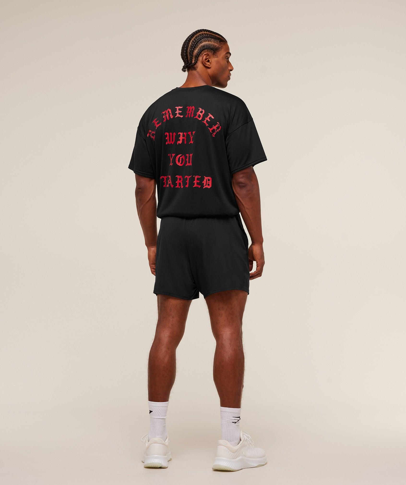 Gymshark Remember Why You Started T-Shirt - Black Male Product Image