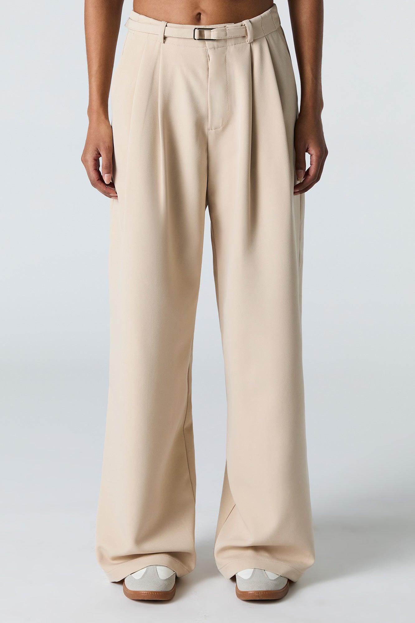 Belted Wide Leg Dress Pant Female Product Image