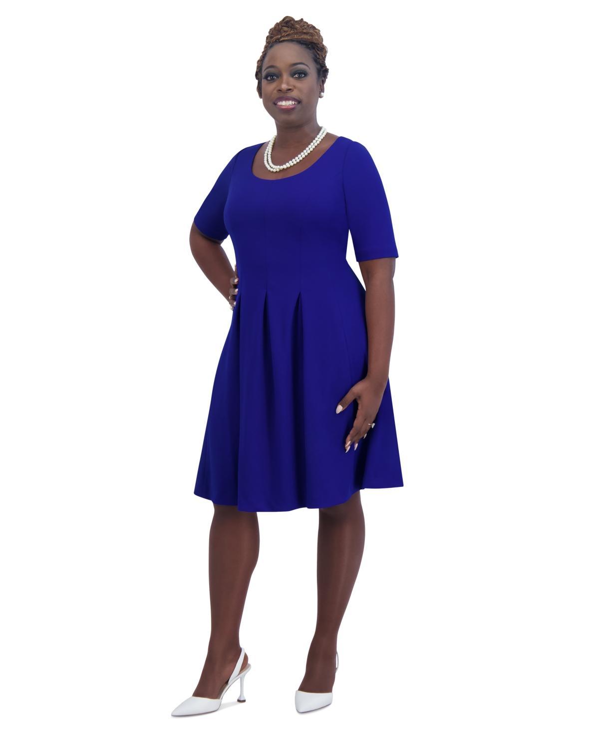 Kasper Womens Caroline Crepe Scoop-Neck Dress Product Image