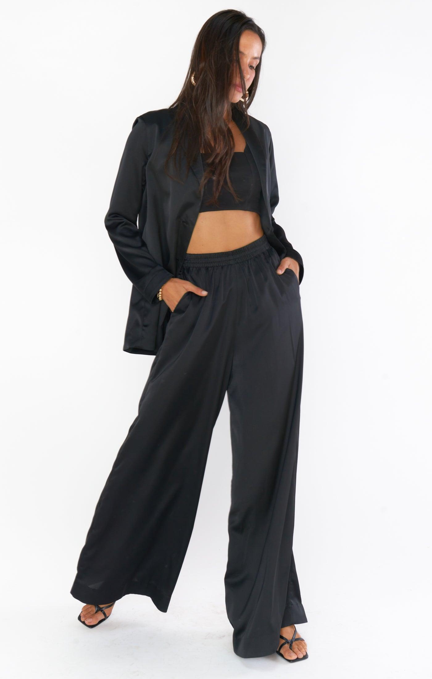 Felix Blazer ~ Black Luxe Satin Product Image