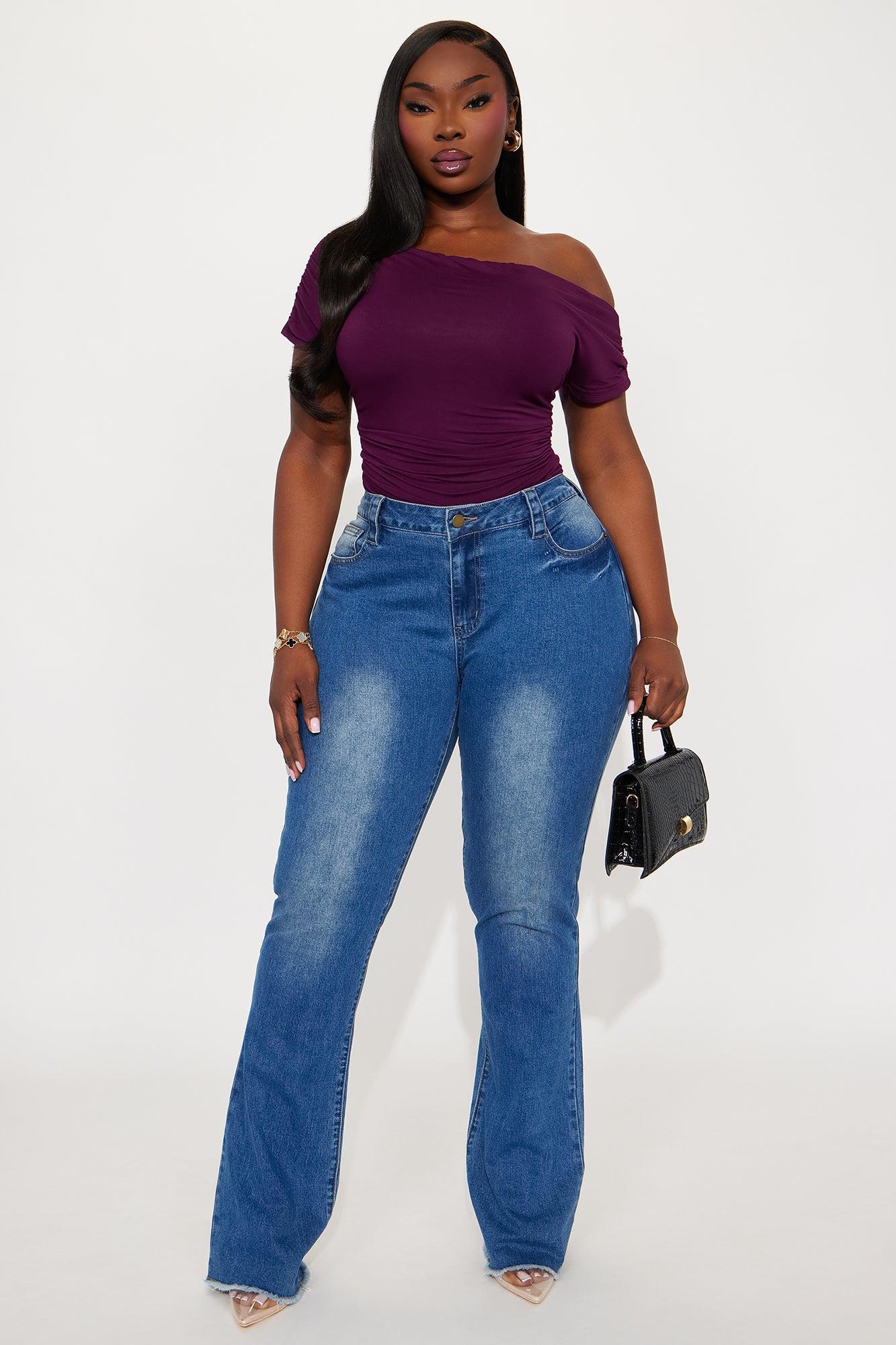 Oksana One Shoulder Bodysuit - Plum Product Image