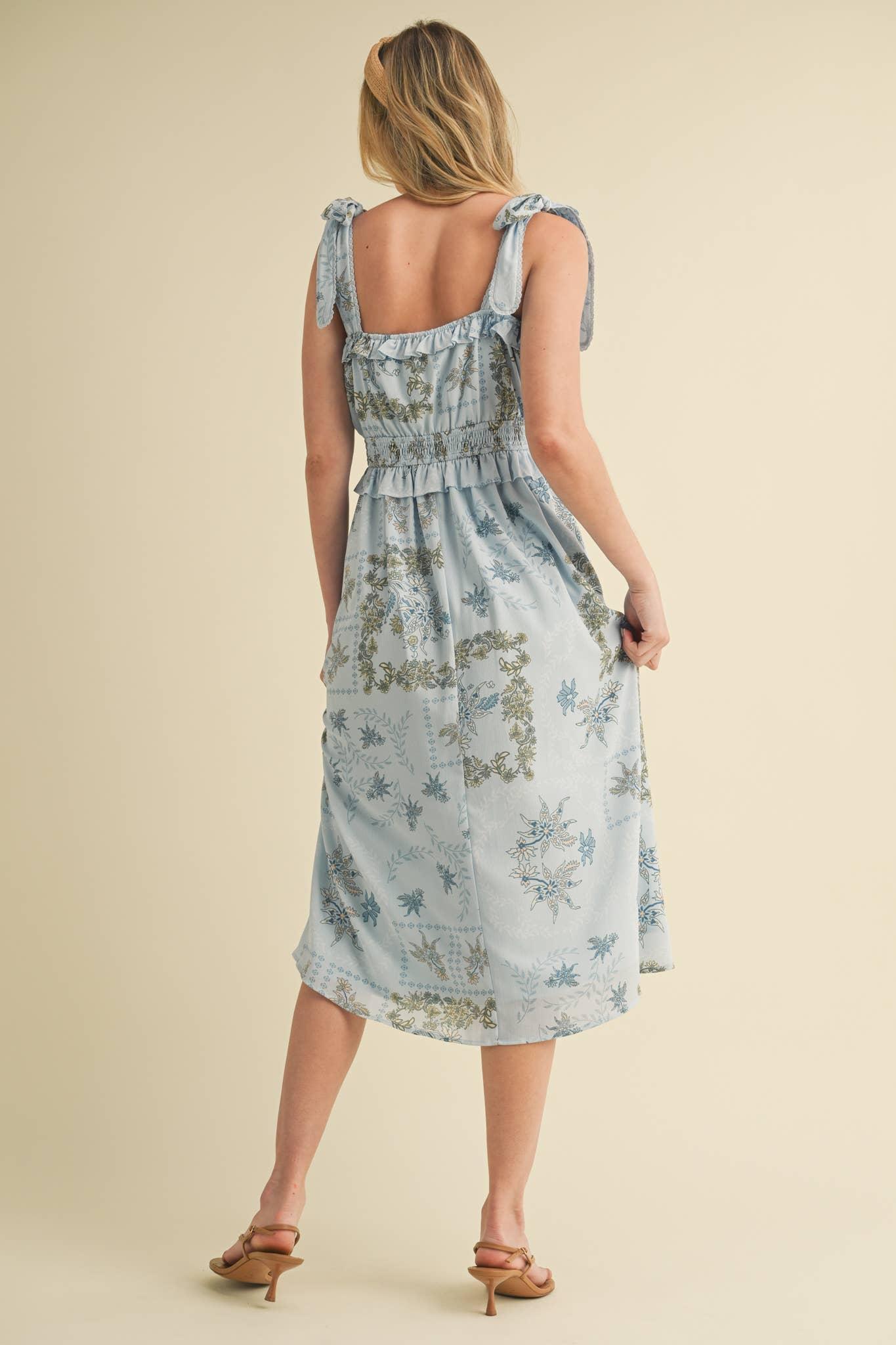 Floral Smocked Midi Dress Product Image